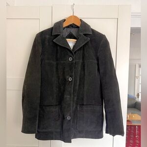 Black suede chore jacket